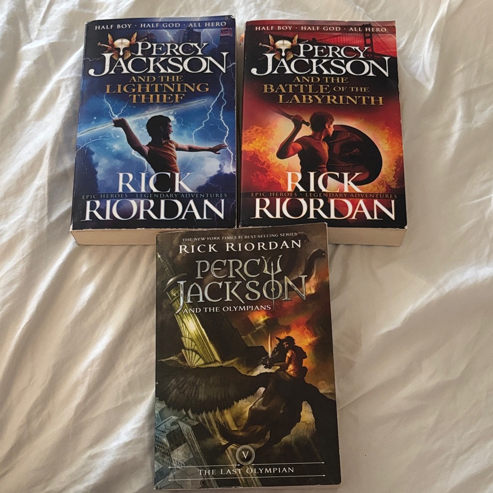 3 Percy Jackson Books by Rick Riordan